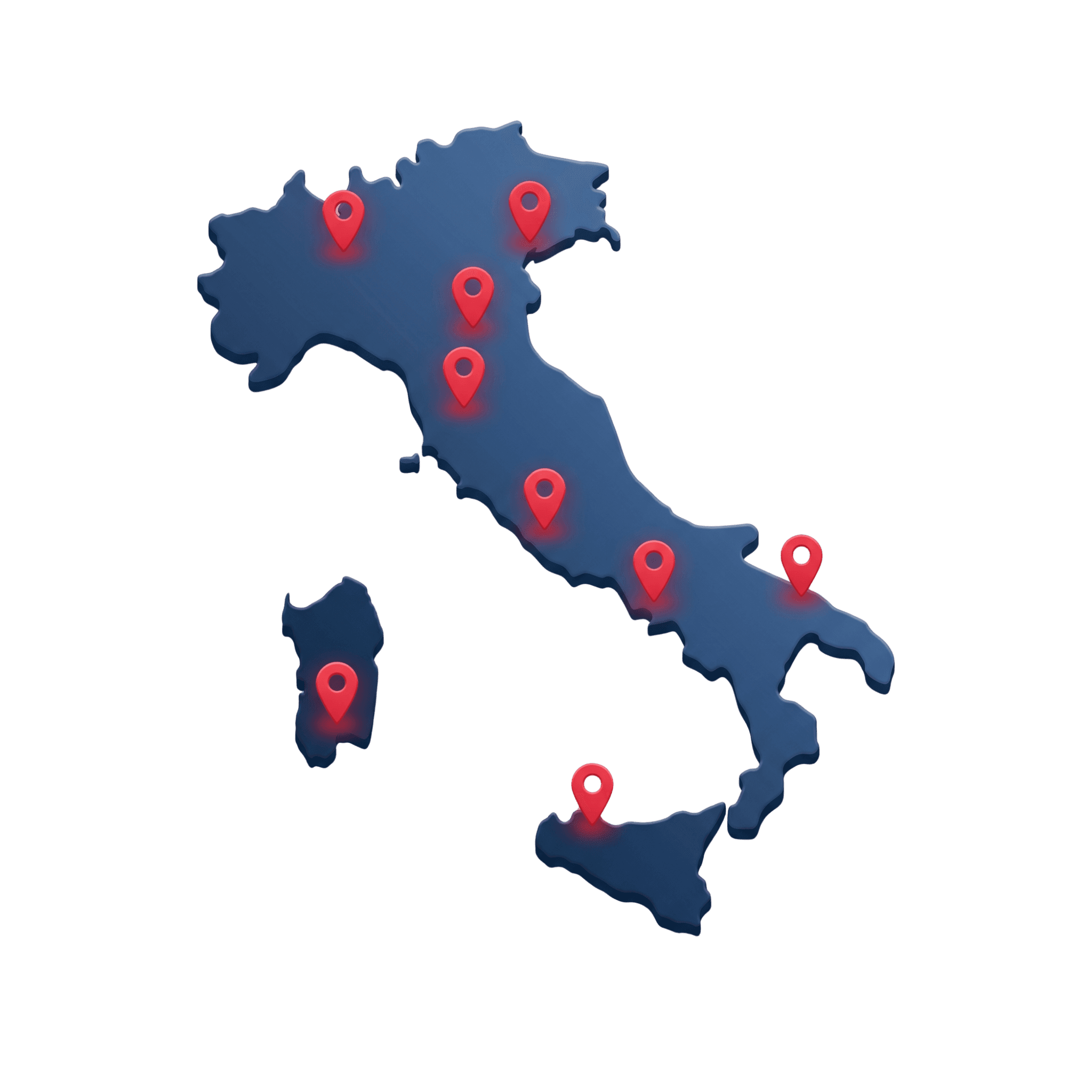 Mappa Italia con presidi locali Gruppo Fast Risarcimenti